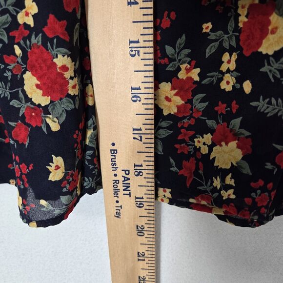 Vtg Campagnie Internationale Express Mini Full Skirt Sz M Floral Sheer Tiered - Picture 9 of 11